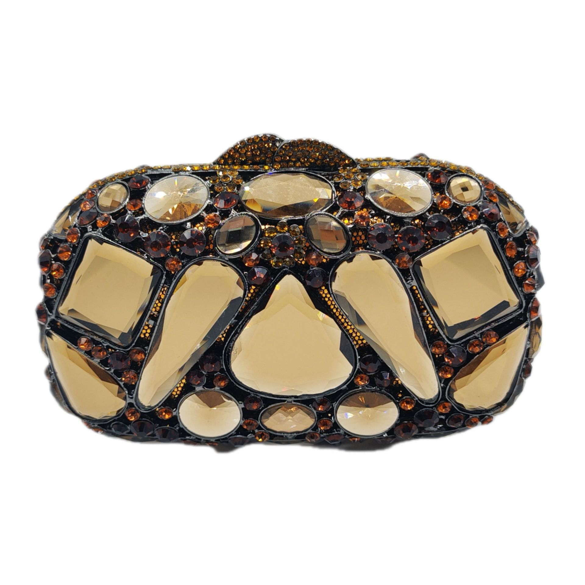 Pochette cristal diamant incrusté, chic pour femmes.