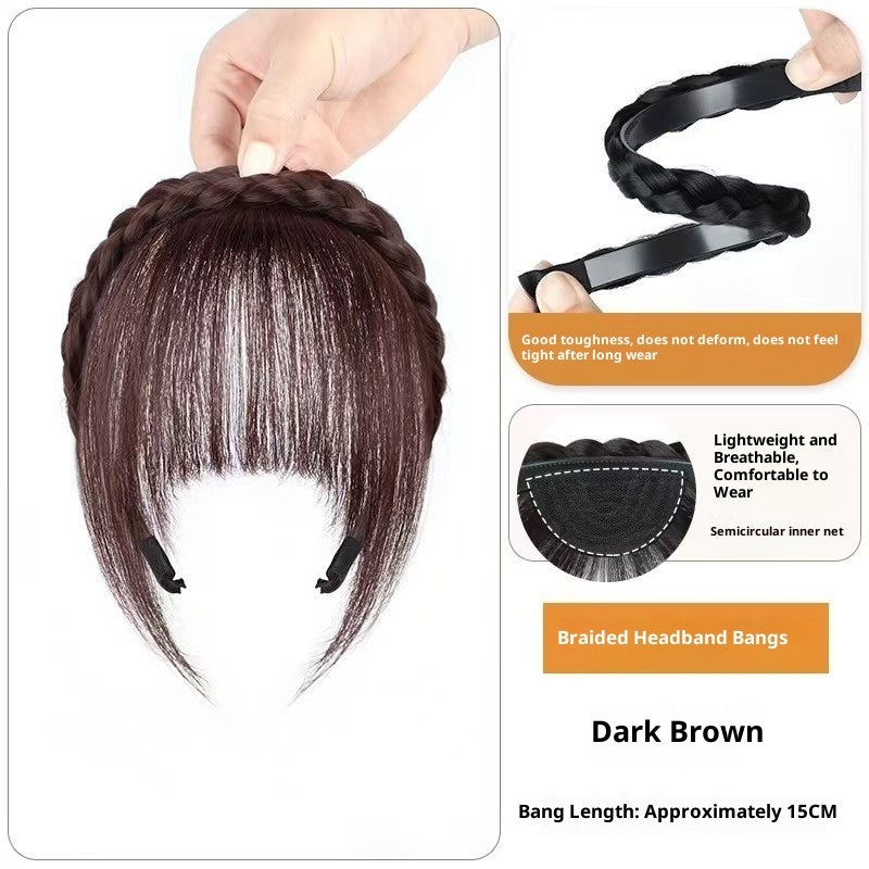 Bandes frontales frange tresse synthétique femme – fibre haute température