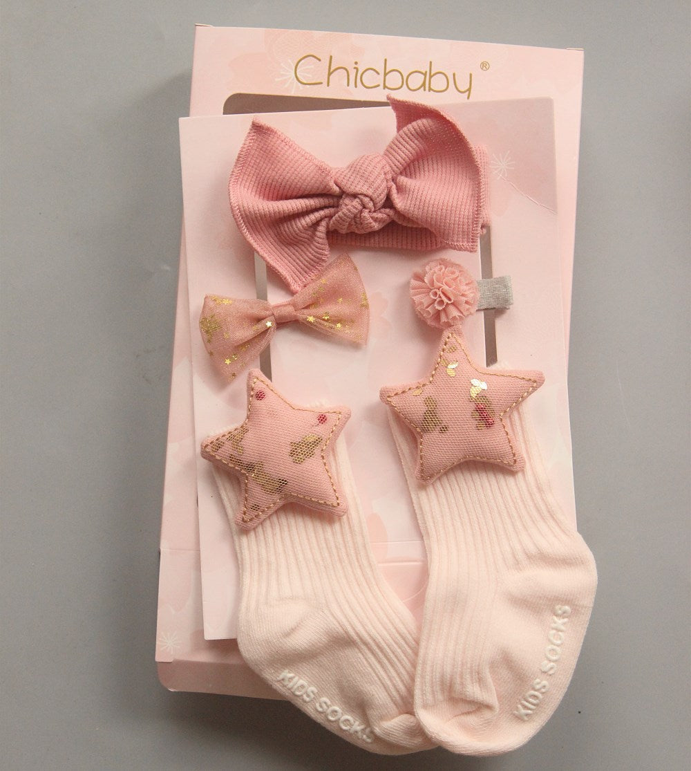 Épingles nœud dessin animé carreaux + chaussettes enfants – mignon tendance