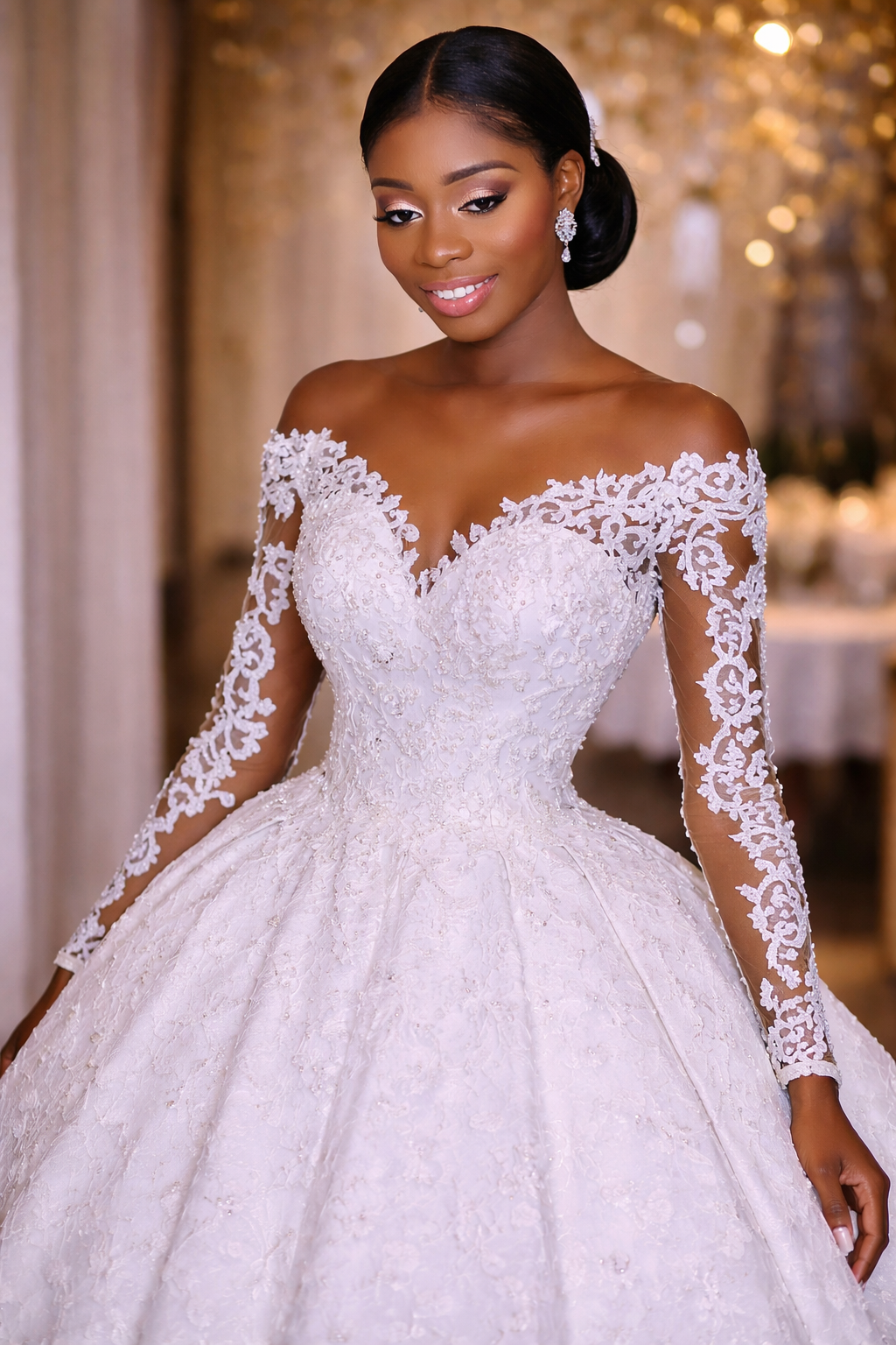 ROBE DE MARIÉE PERSONNALISÉE DENTELLE BLANC PERLES – COUPE 3D SUR MESURE