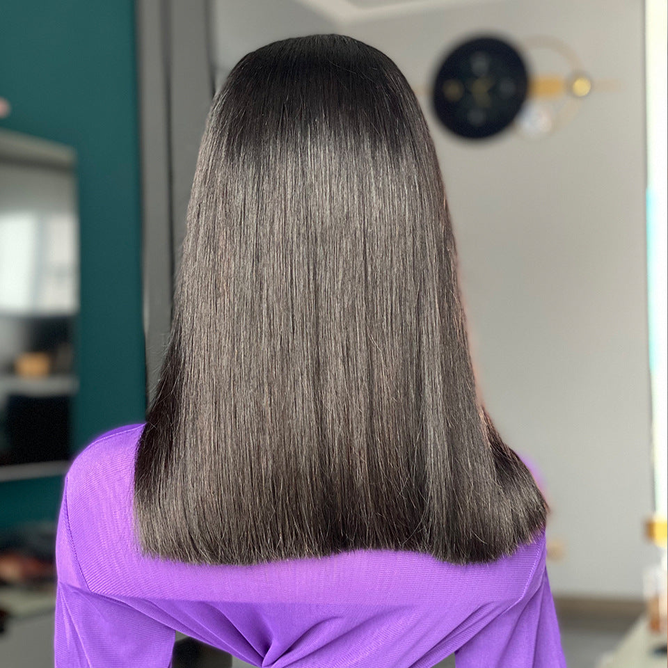 Perruque lisse bone straight cheveux humains  40cm – double drawn
