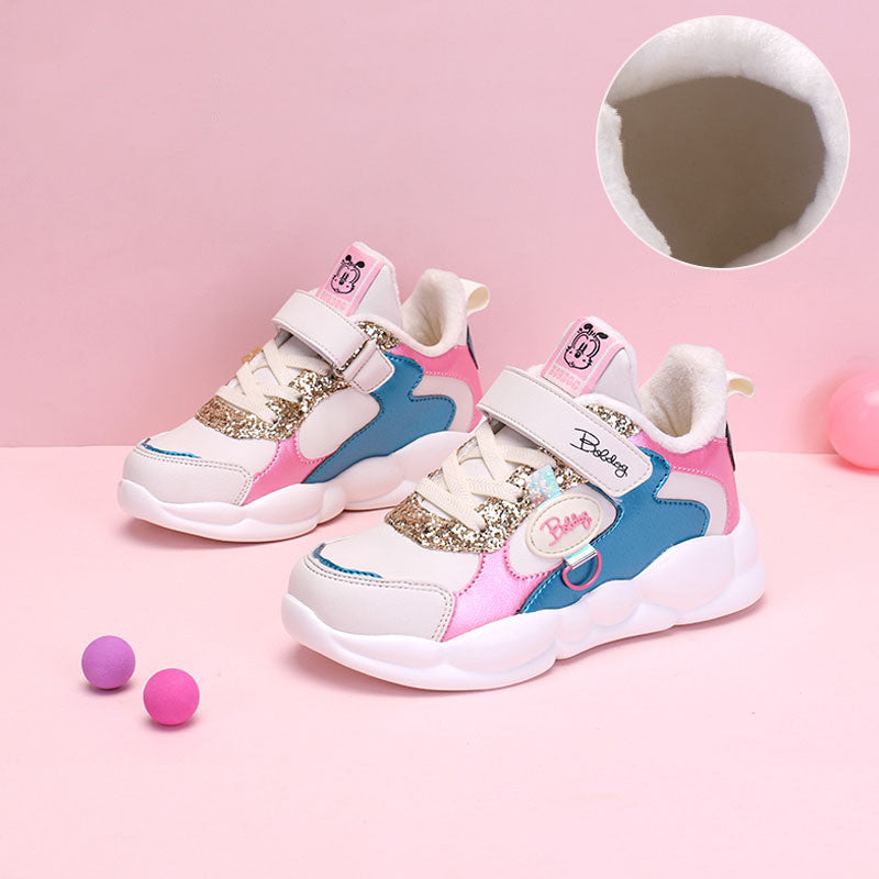 Baskets décontractées en peluche pour fille