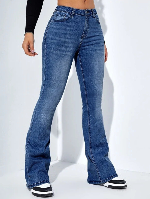 Jeans Femme Taille Haute Jambe Droite – Effet Amincissant et Flatteur Streetwear