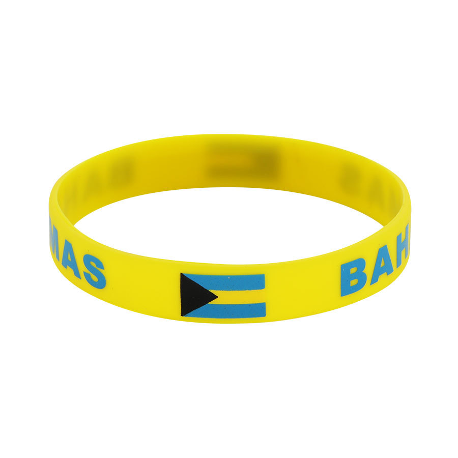 Bracelet drapeau silicone unisexe – accessoire sport 20 cm, style FIFA
