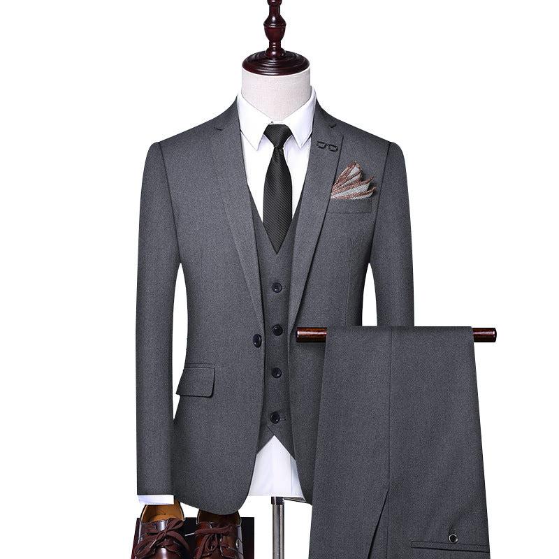 Costume 3 pièces homme mariage et cérémonie – style business formel printemps-automne