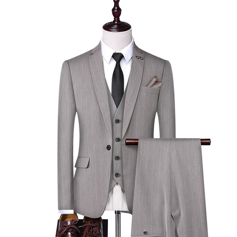 Costume 3 pièces homme mariage et cérémonie – style business formel printemps-automne