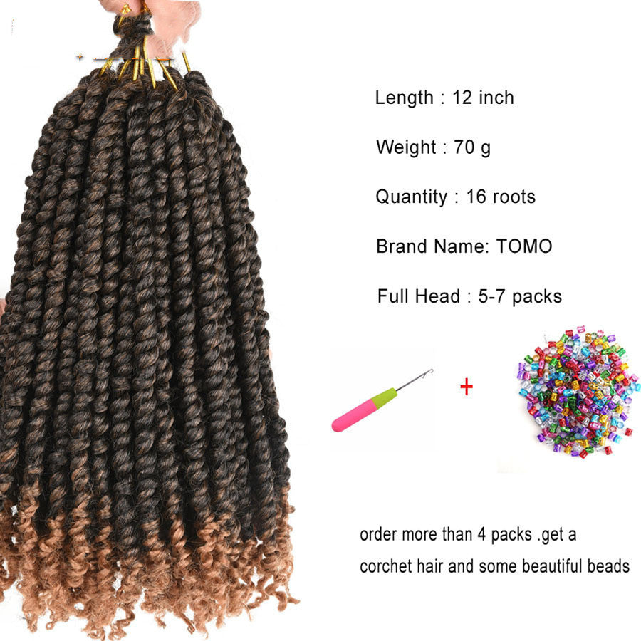 Tresses crochet passion twist TOMO africaines pré-torsadées effet dirty braids