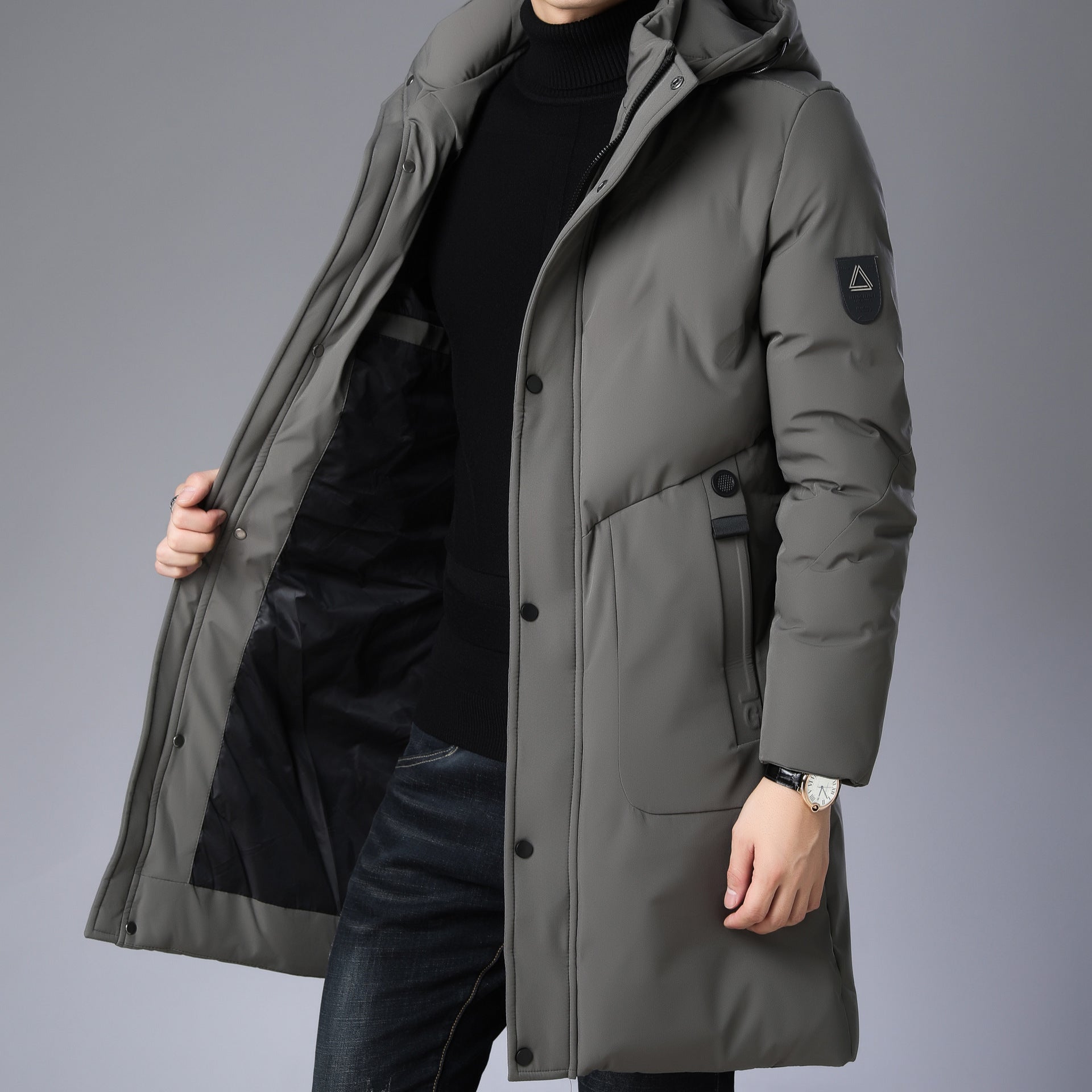 Manteau à capuche ample homme grande taille – respirant et résistant XL-5XL noir/gris