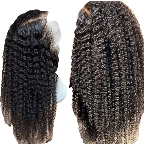 Perruque lace front brésilienne kinky curly 150% – cheveux naturels 8-24 pouces