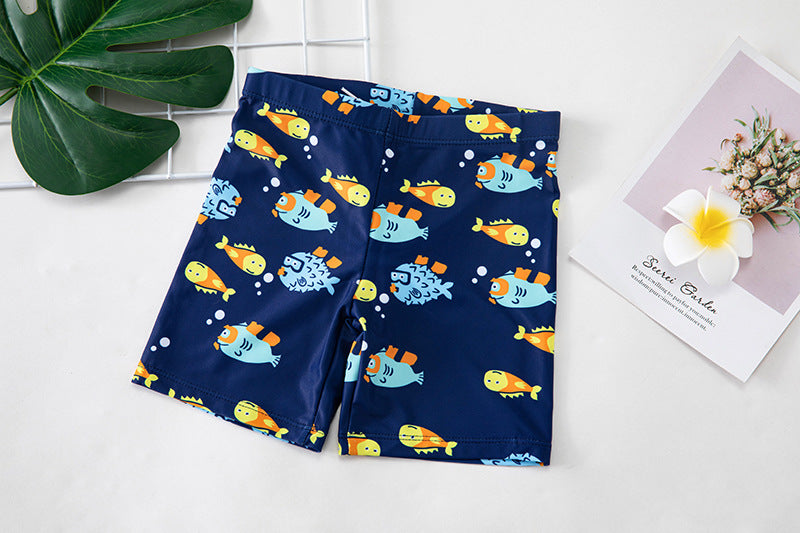 Maillot de bain enfant cartoon hot spring poisson-globe – avec short et chapeau