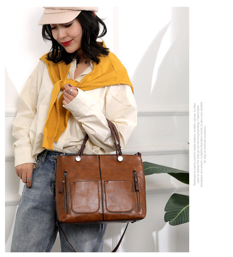Sac à bandoulière rétro grande capacité pour femme