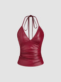 Stylvolle Vroue Leer Camisole
