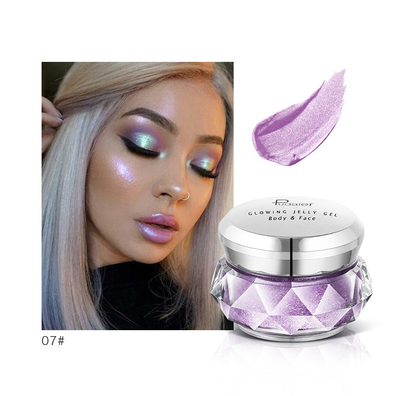 Face & body gel highlighter – Mermaid effect eyeshadow – Glitter glow – Golden liquid highlighter & bronzer