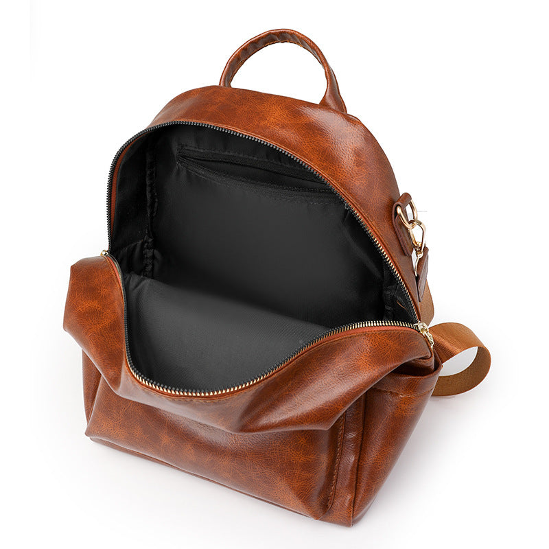 Sac à dos femme élégant uni, grande capacité pour le quotidien
