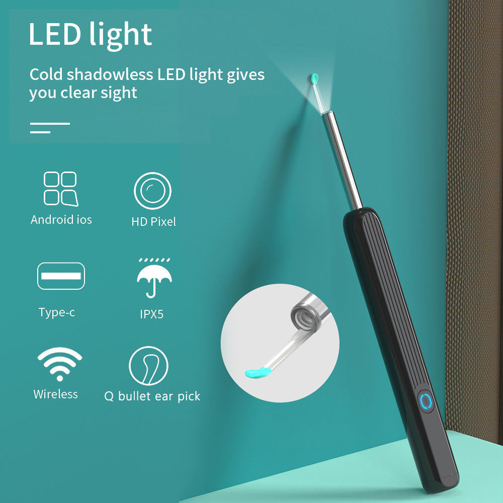 Nettoyeur d’oreilles NE3 avec caméra LED – otoscope sans fil iPhone Android