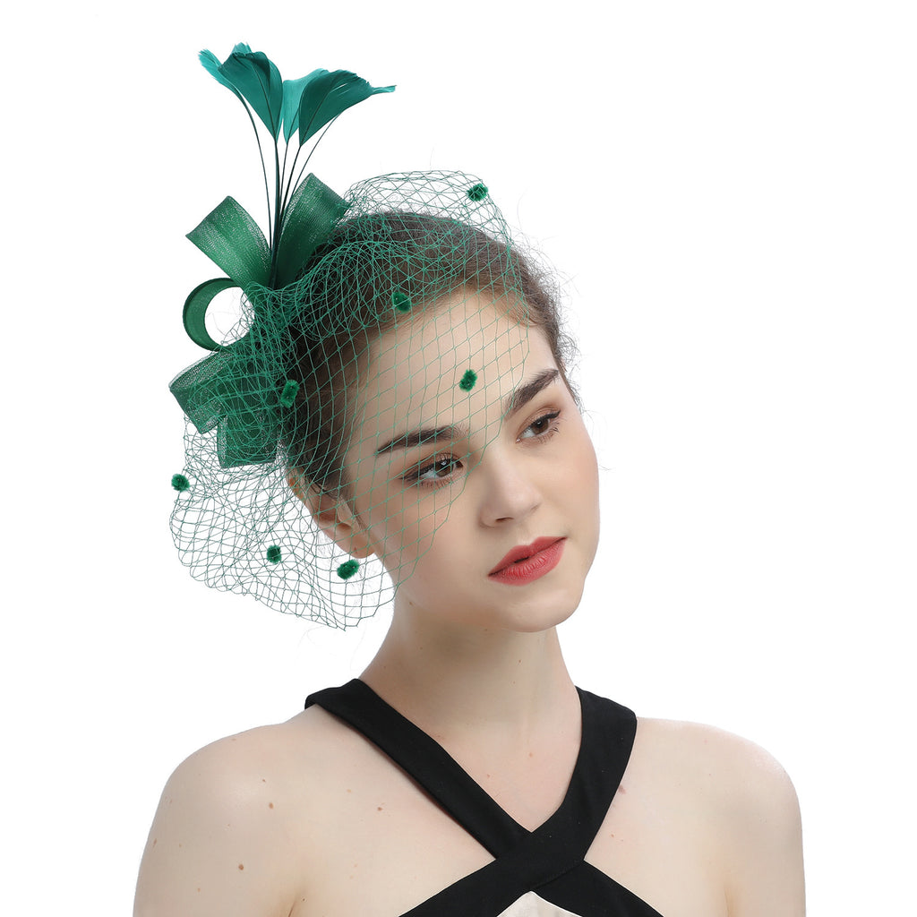 VOILE MARIÉE NOEUDS CHEVEUX CHAPEAU FASCINATEUR FLEURS FILET PAPILLONS
