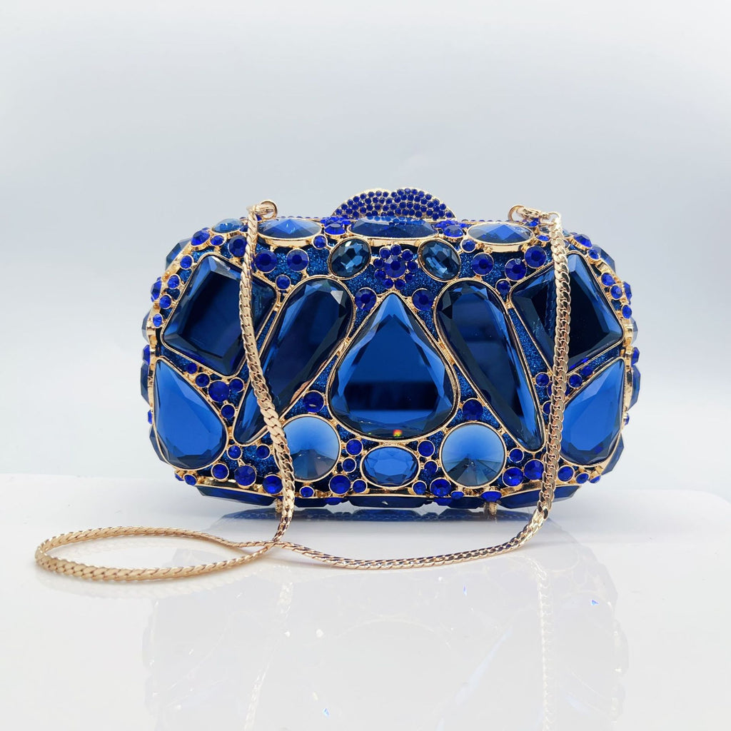 Pochette cristal diamant incrusté, chic pour femmes.