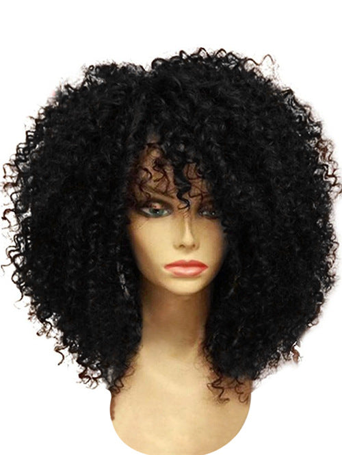 Perruque afro noire volume puffy explosion unie