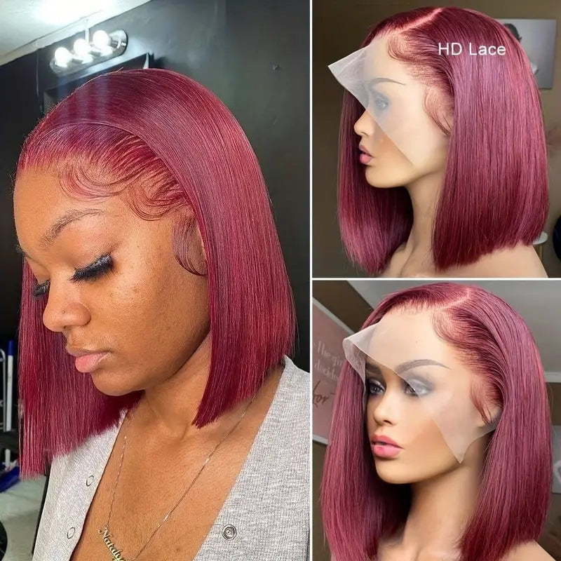 Perruque lace front mi-longue lisse – fibre haute température, effet naturel