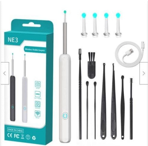 Nettoyeur d’oreilles NE3 avec caméra LED – otoscope sans fil iPhone Android