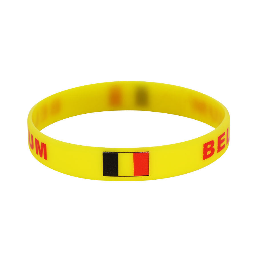 Bracelet drapeau silicone unisexe – accessoire sport 20 cm, style FIFA