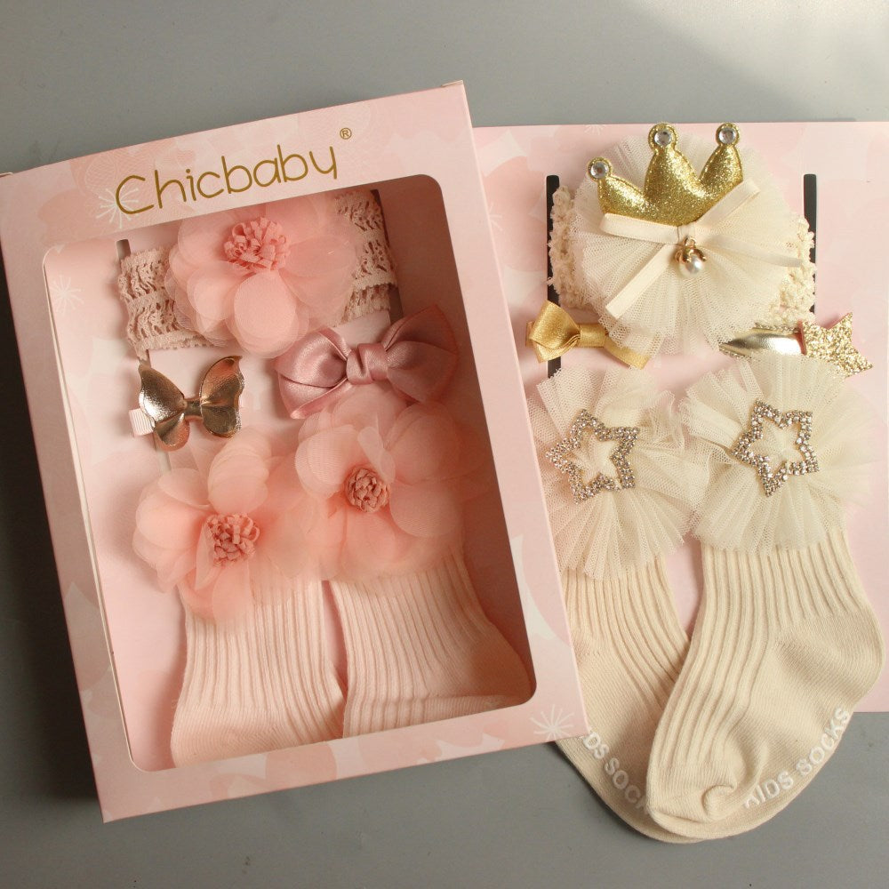 Épingles nœud dessin animé carreaux + chaussettes enfants – mignon tendance