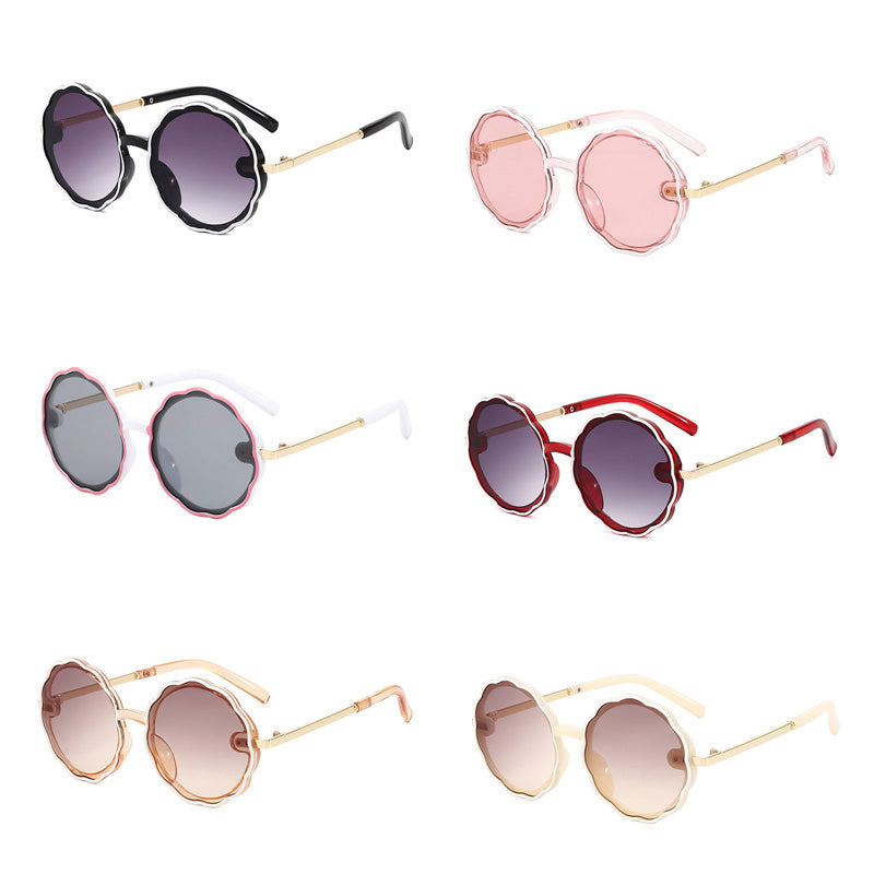 Lunettes de soleil vintage rondes cadre vague – enfants Carvose Chic