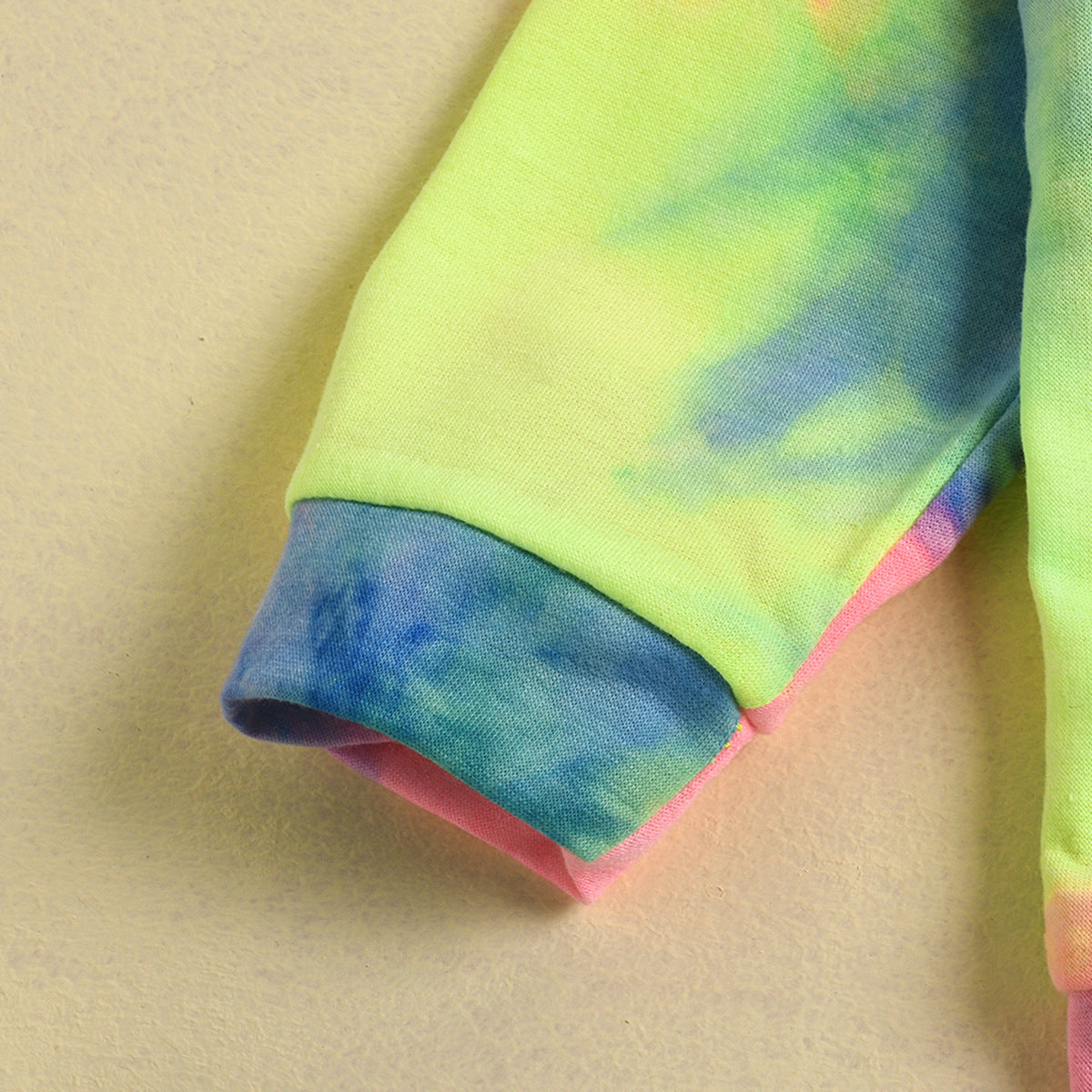 Ensemble enfant tie-dye arc-en-ciel – pull manches longues et pantalon en coton