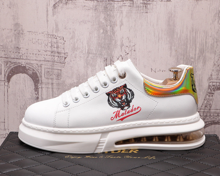 Chaussures sneakers plateforme, coussin d'air, casual chic masculin.