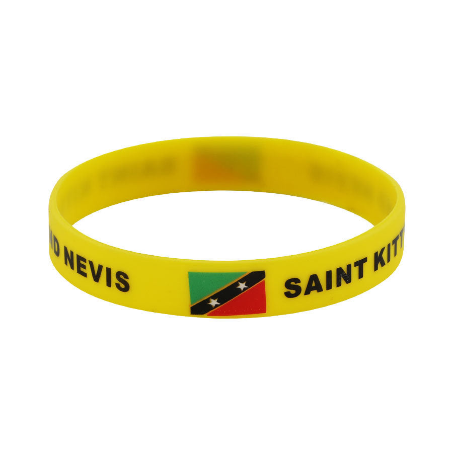 Bracelet drapeau silicone unisexe – accessoire sport 20 cm, style FIFA