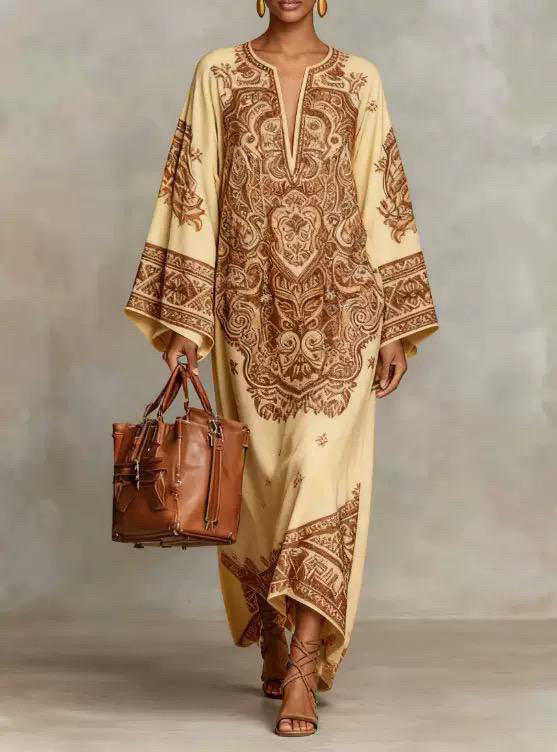 Robe flowy imprimé digital rétro frais – tendance printemps 2026