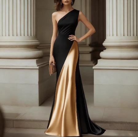 Robe en satin chic et sophistiquée femme