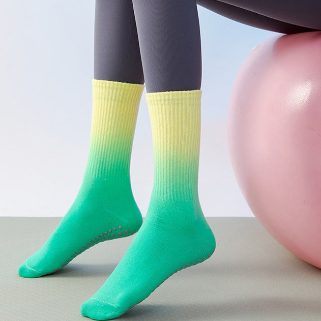 Chaussettes sport femmes dégradé anti-glisse coton – low-top
