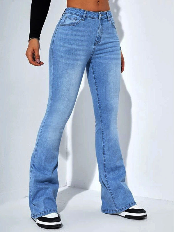 Jeans Femme Taille Haute Jambe Droite – Effet Amincissant et Flatteur Streetwear