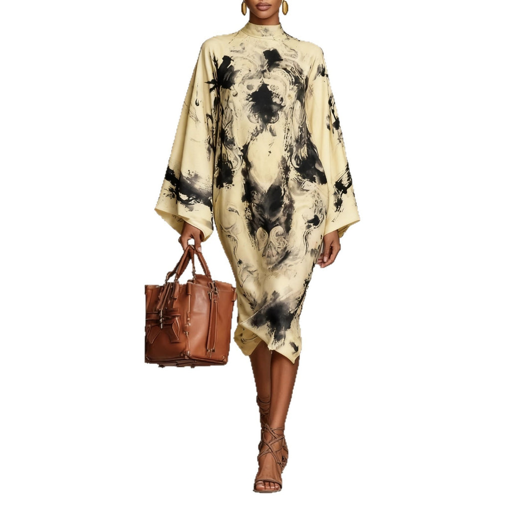 Robe flowy imprimé digital rétro frais – tendance printemps 2026