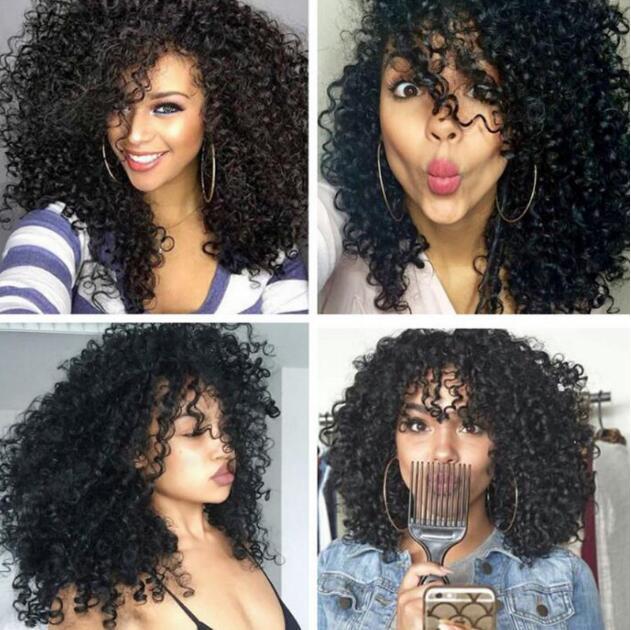 Perruque afro noire volume puffy explosion unie