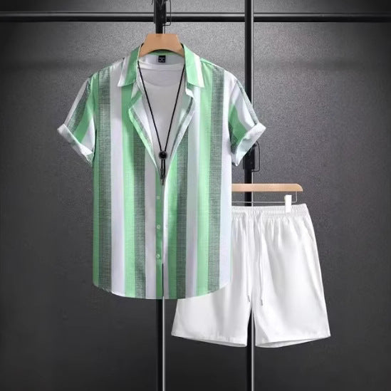 Ensemble chemise manches courtes + short coton casual – 7 coloris été chic