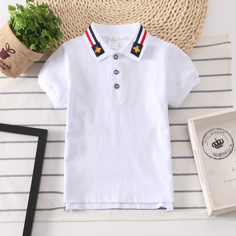 Polo enfant uni style coréen manches courtes
