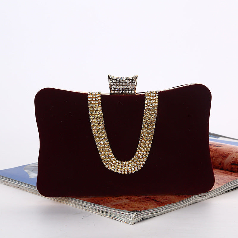 Sac en suédine style européen et américain avec motif en losange