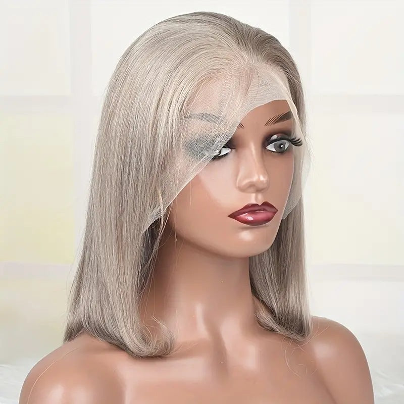 Perruque lace front mi-longue lisse – fibre haute température, effet naturel