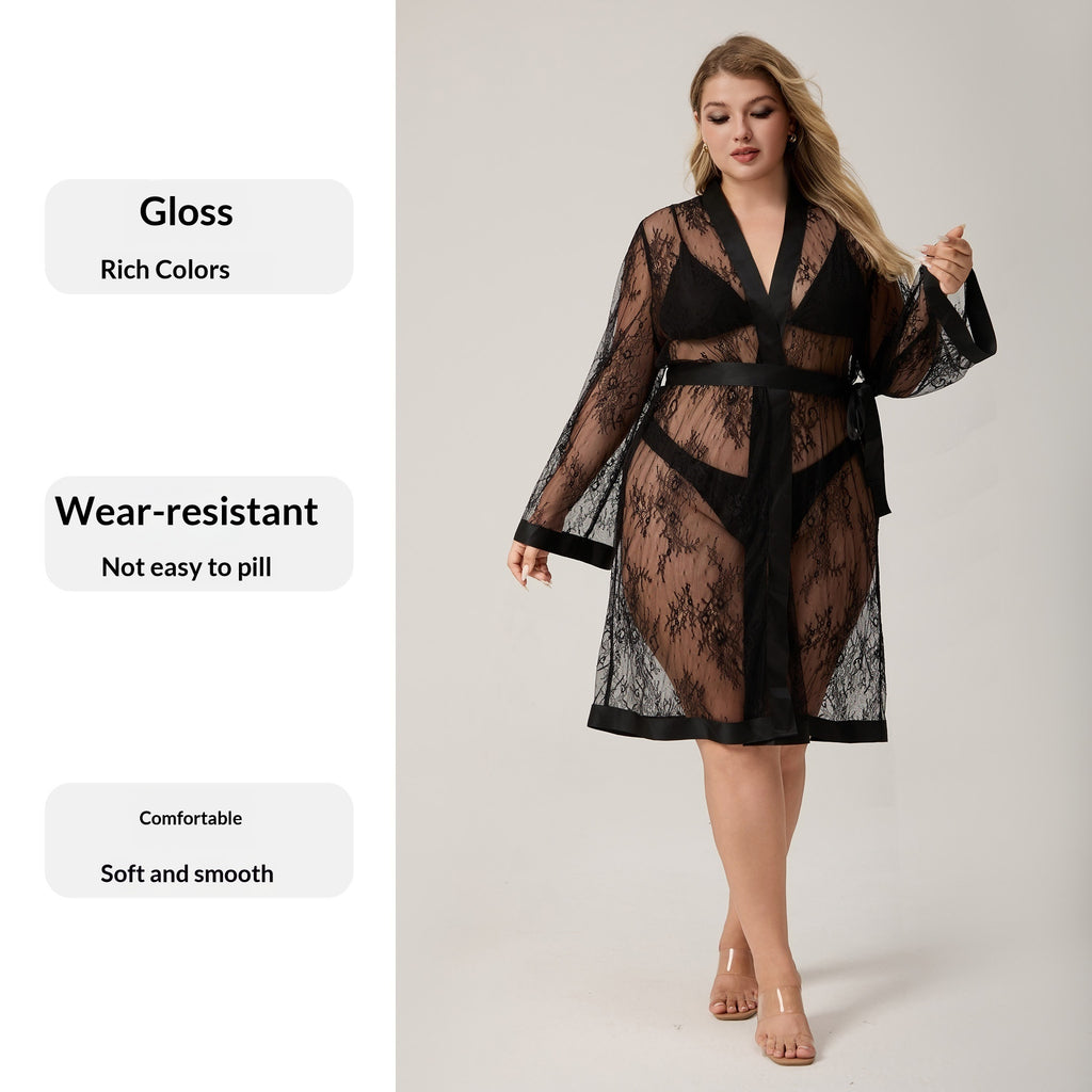Plus Size Women's Ice Silk Pajamas - Luxury Comfort