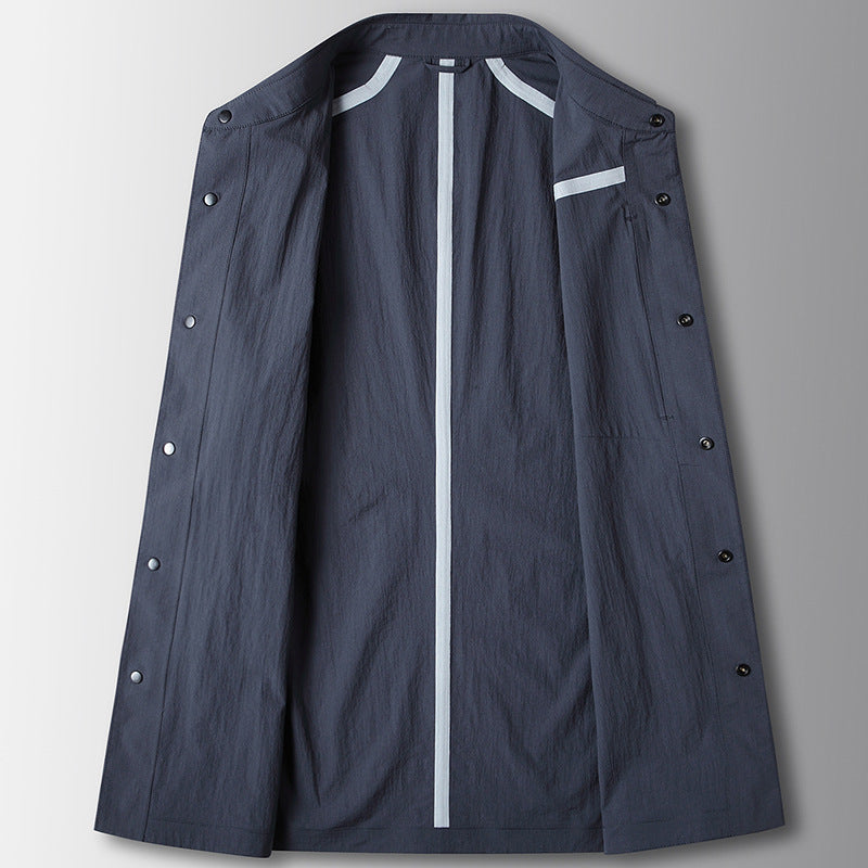 Veste col revers printemps été homme – bleu marine/gris-bleu/khaki