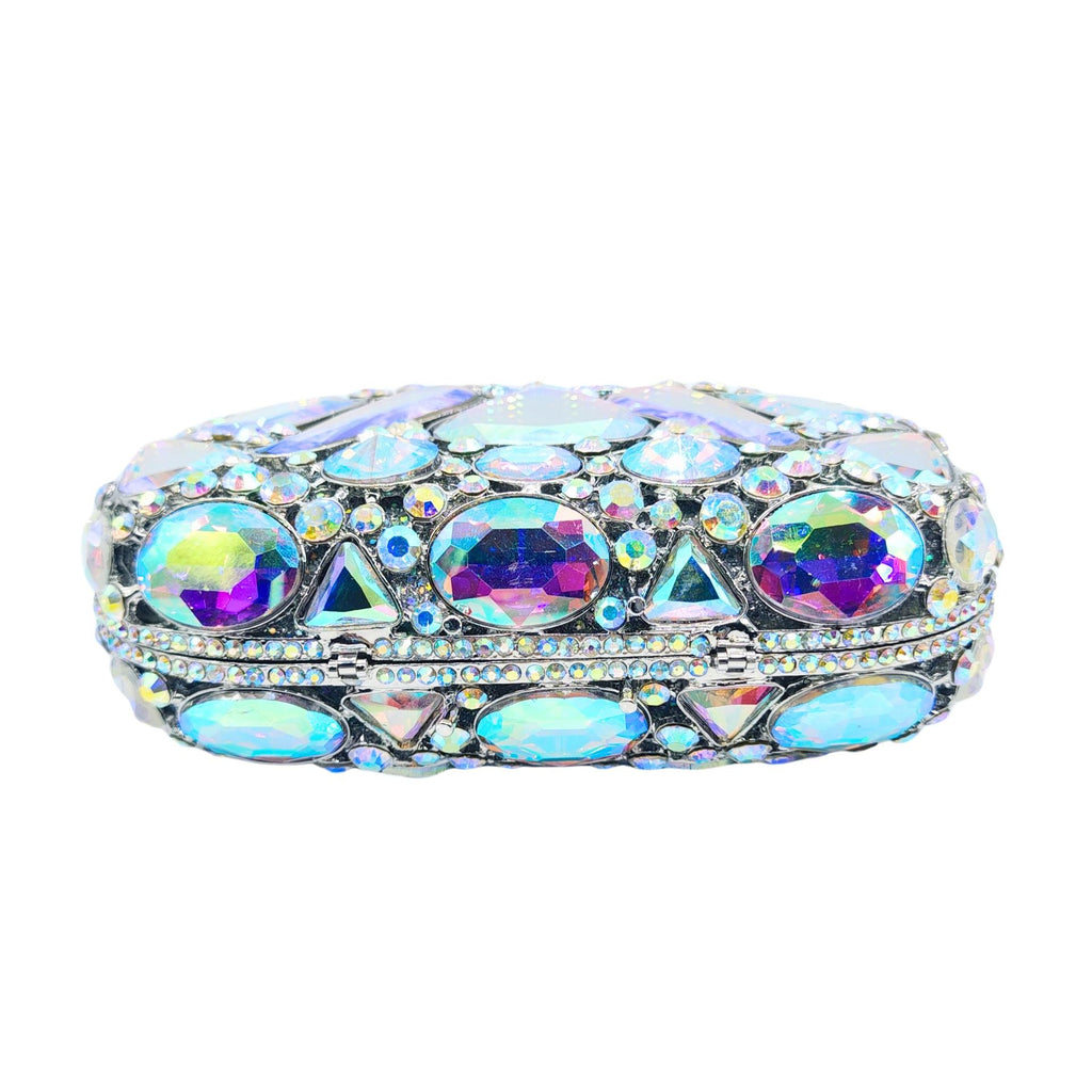 Pochette cristal diamant incrusté, chic pour femmes.