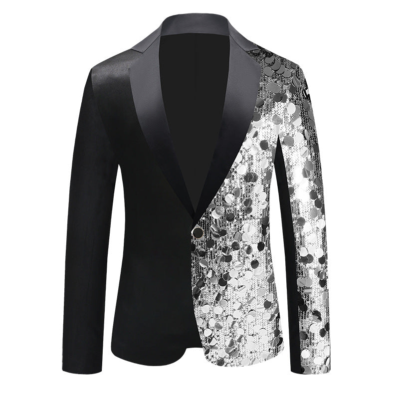Veste de costume homme à paillettes – look scène et danse, 8 tailles, coloris flashy
