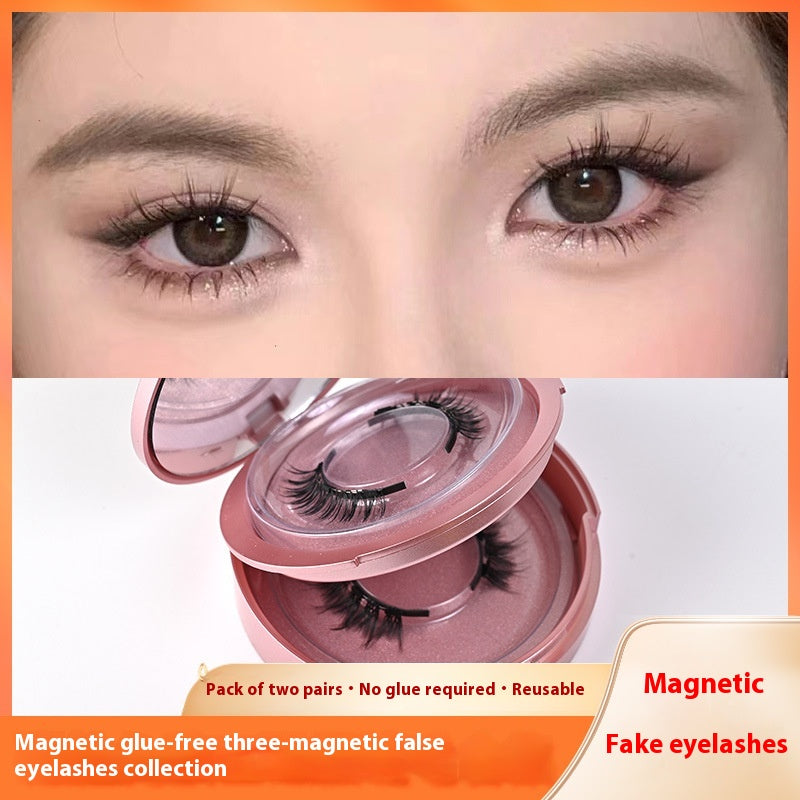 Trio of Magnetic False Eyelashes Without Glue – Natural, Long-Lasting, Reusable