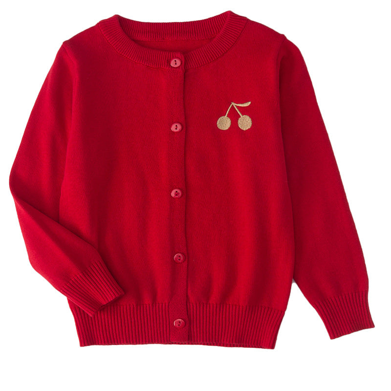 Pull en coton à cerises pour filles