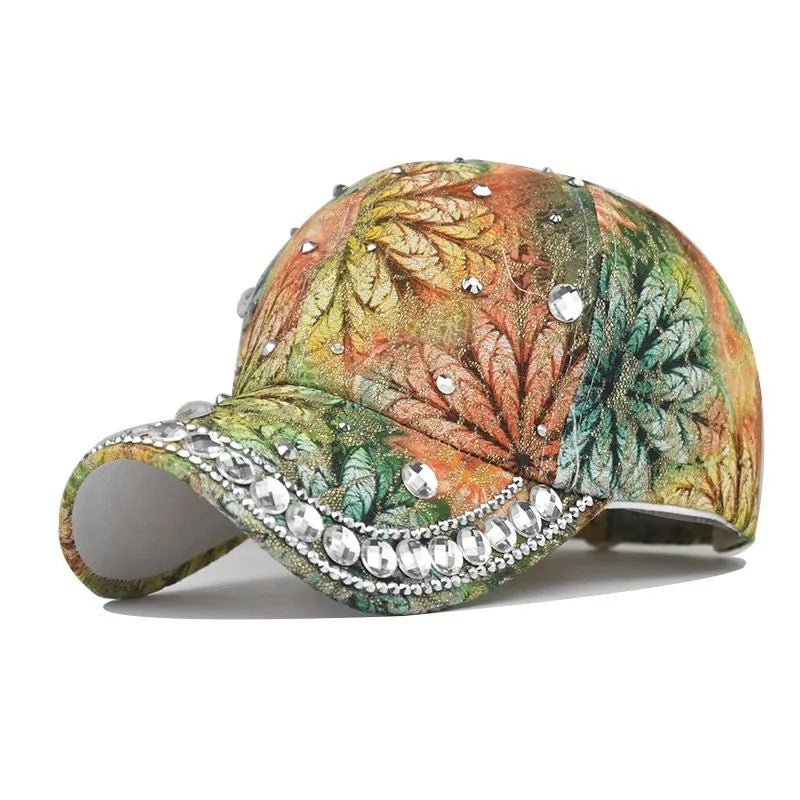 Casquette baseball yeux chat strass colorée – dentelle anti-UV japonais coréen