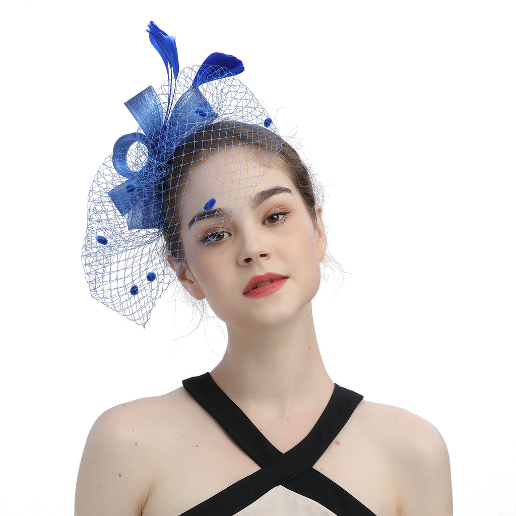 VOILE MARIÉE NOEUDS CHEVEUX CHAPEAU FASCINATEUR FLEURS FILET PAPILLONS