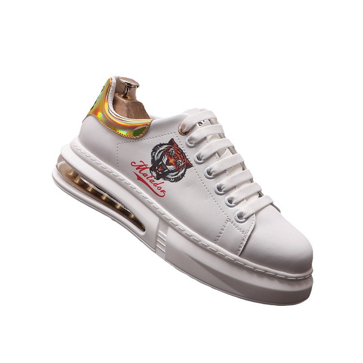 Chaussures sneakers plateforme, coussin d'air, casual chic masculin.