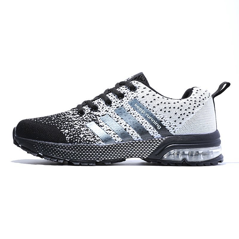 Baskets running homme été grandes tailles, tissé fly amorti air.